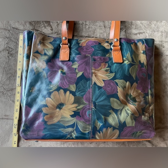 NWT~*RARE* NASH “Peruvian Painting” Solaro Satchel/Italian LEATHER/Floral Design - Picture 8 of 16